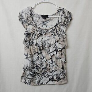 Womens Sz XS ruffle Blouse Y2k Abstract Fairycore Feminine Whimsigoth Boho